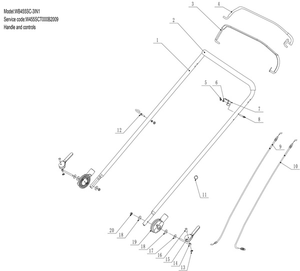 KATALOG CZĘŚCI Weibang WB455SC 3IN1 Kosiarka spalinowa 