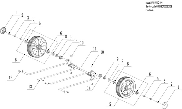 KATALOG CZĘŚCI Weibang WB455SC 3IN1 Kosiarka spalinowa 