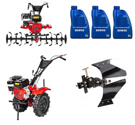 Glebogryzarka spalinowa CEDRUS GL06 + Pług Obrotowy + 3 x Olej przekładniowy