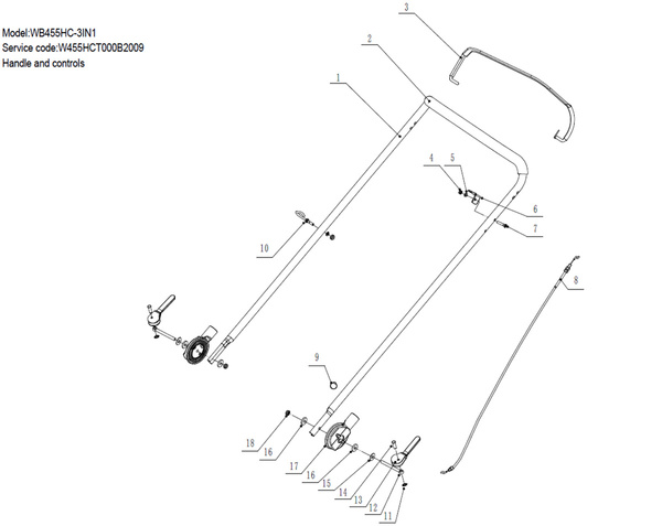 KATALOG CZĘŚCI Weibang WB455HC 3IN1 Kosiarka spalinowa 