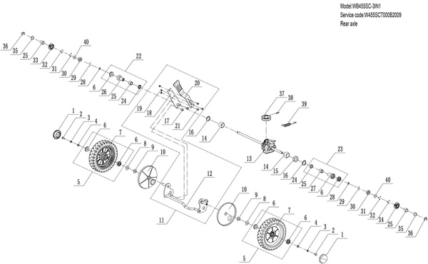 KATALOG CZĘŚCI Weibang WB455SC 3IN1 Kosiarka spalinowa 