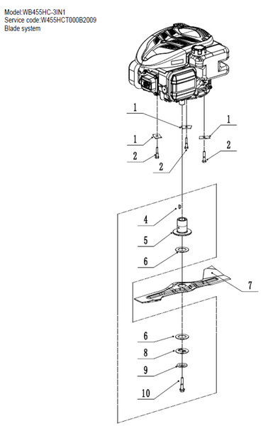 KATALOG CZĘŚCI Weibang WB455HC 3IN1 Kosiarka spalinowa 